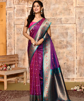 Plum Meenakari Katan Silk Saree